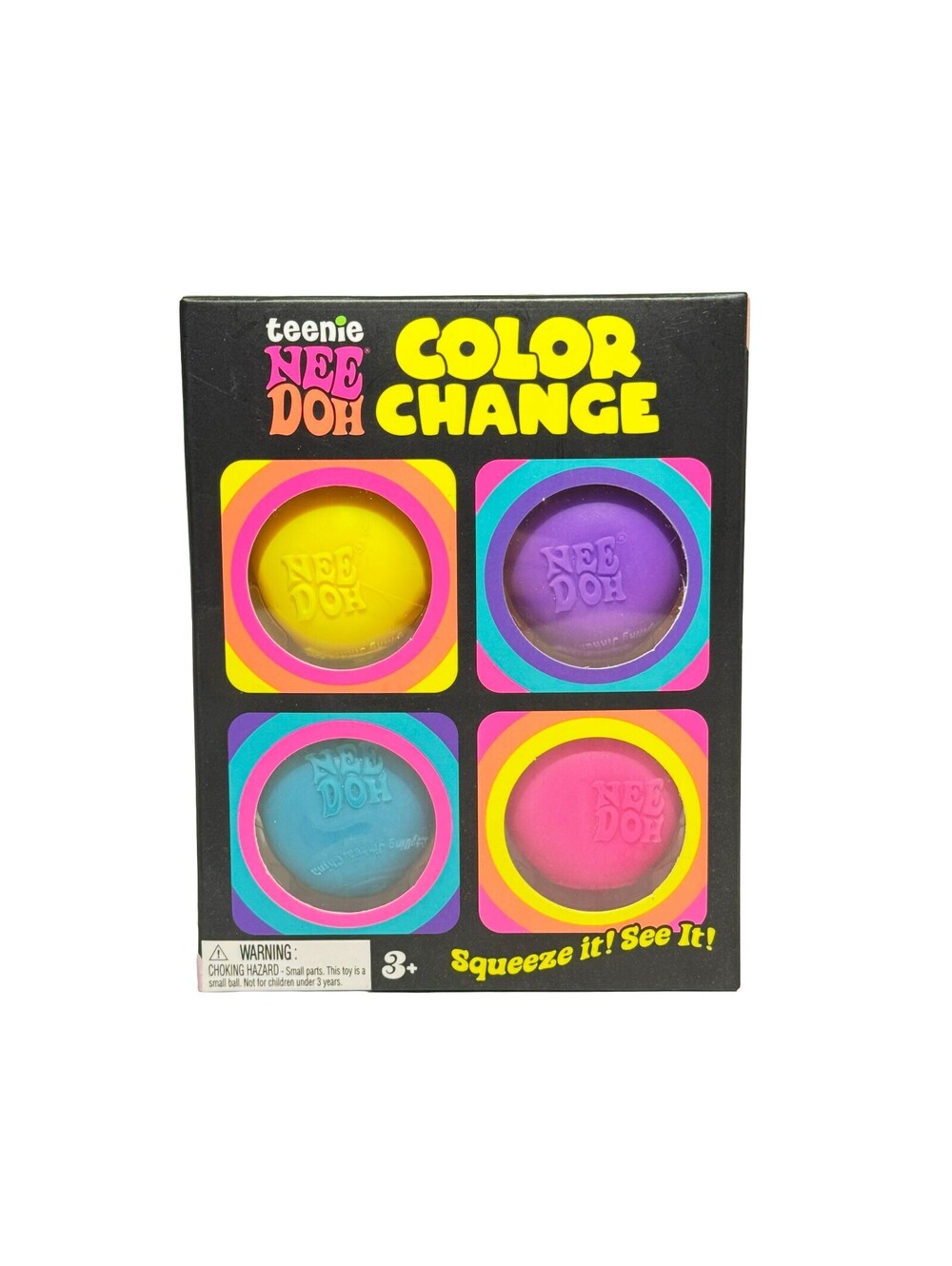 Schylling Teenie NeeDoh Color Change 4-Pack Sensory Squeeze Fidget Toy NEW